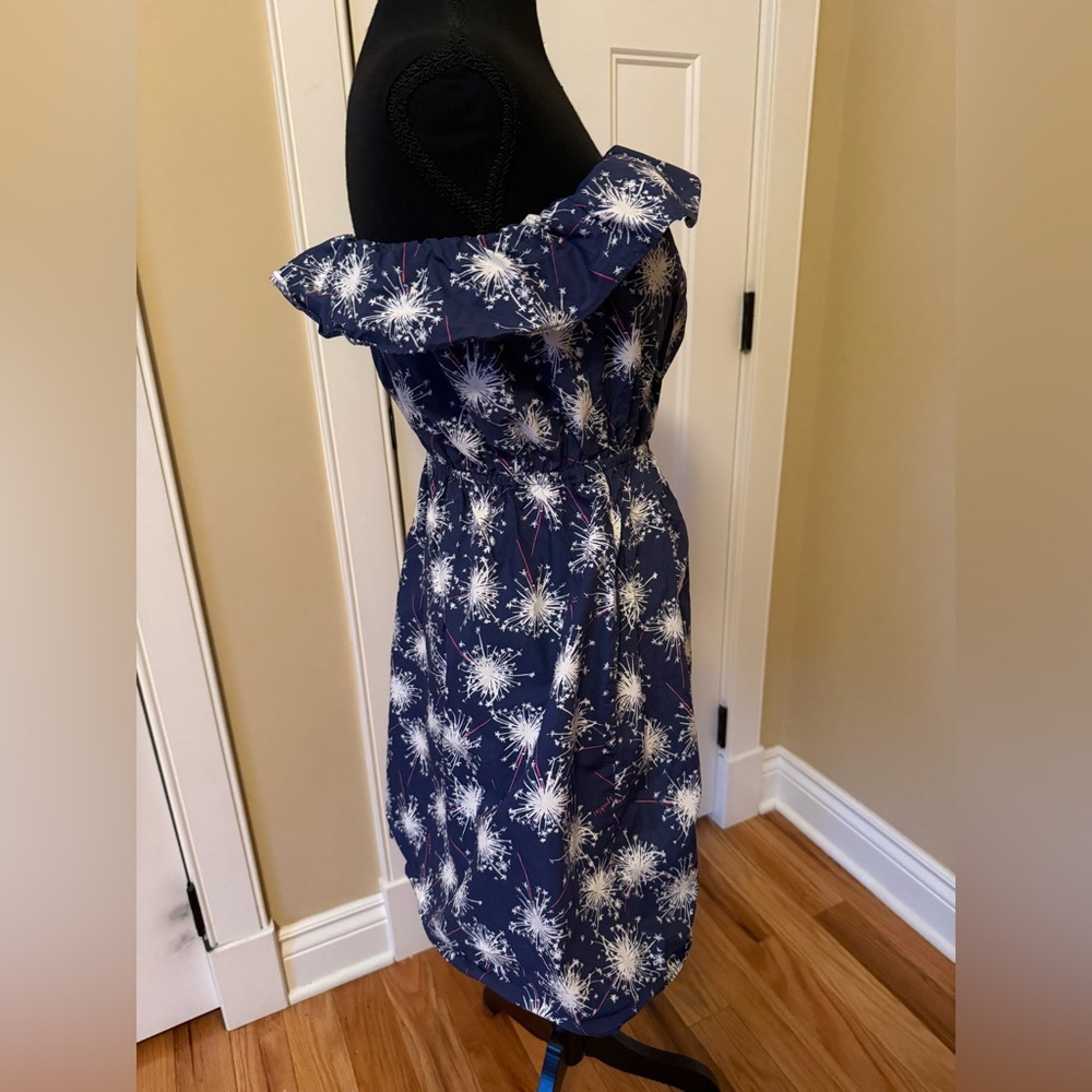 Lilly Pulitzer Fireworks Libby Dress Bright Navy Sparkle Glow Women’s Size M - Picture 5 of 15
